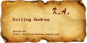 Kolling Andrea névjegykártya